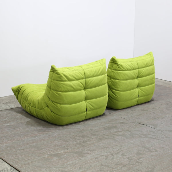 Ligne Roset Lime Green Togo Fireside Chair by Michel Ducaroy, Set of Two @ REHAUS