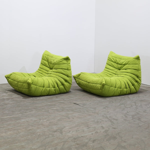Ligne Roset Lime Green Togo Fireside Chair by Michel Ducaroy, Set of Two @ REHAUS