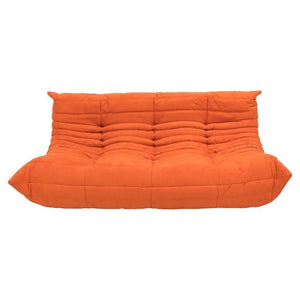Midcentury Togo Orange Large Three Seater Sofa by Michel Ducaroy for Ligne Roset @ REHAUS