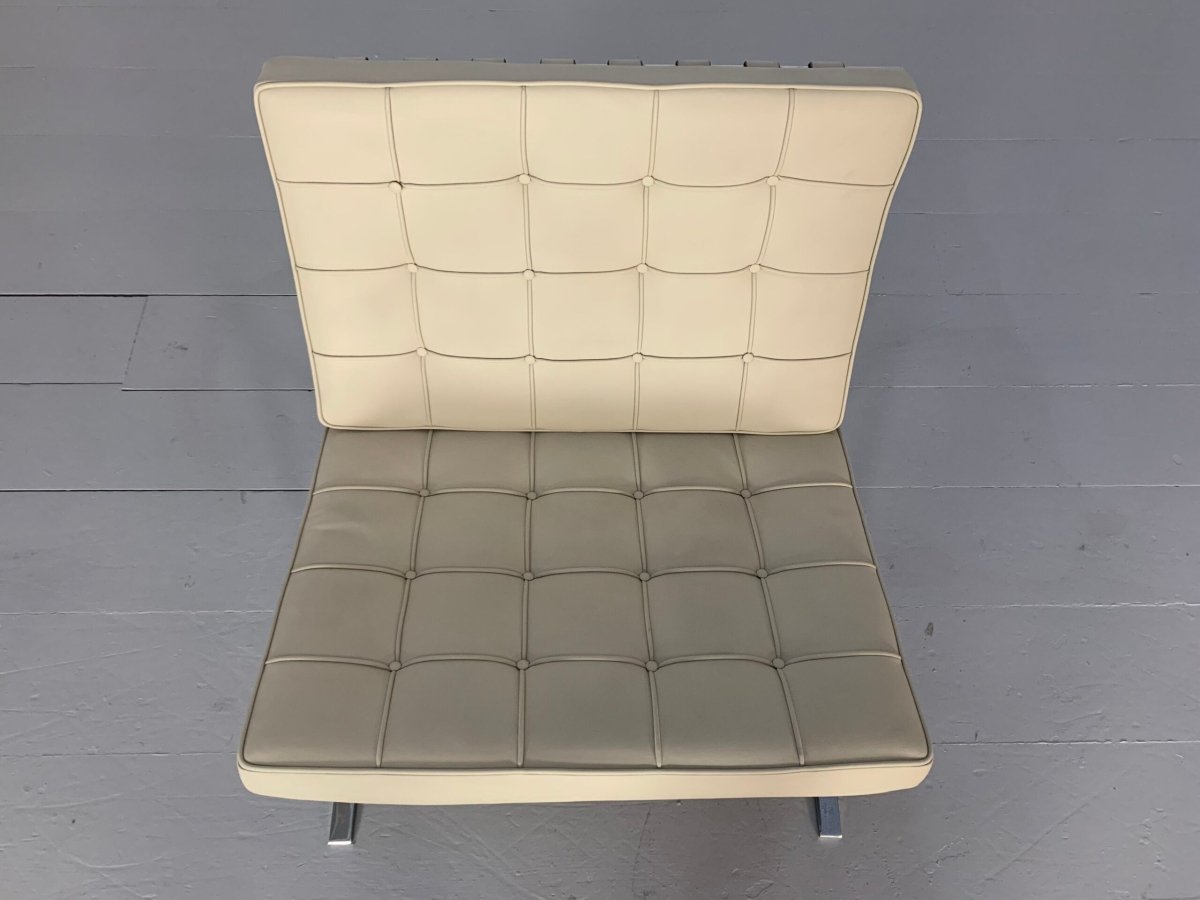 Pair of Knoll Studio Barcelona Chairs - In Pale Leather @ REHAUS