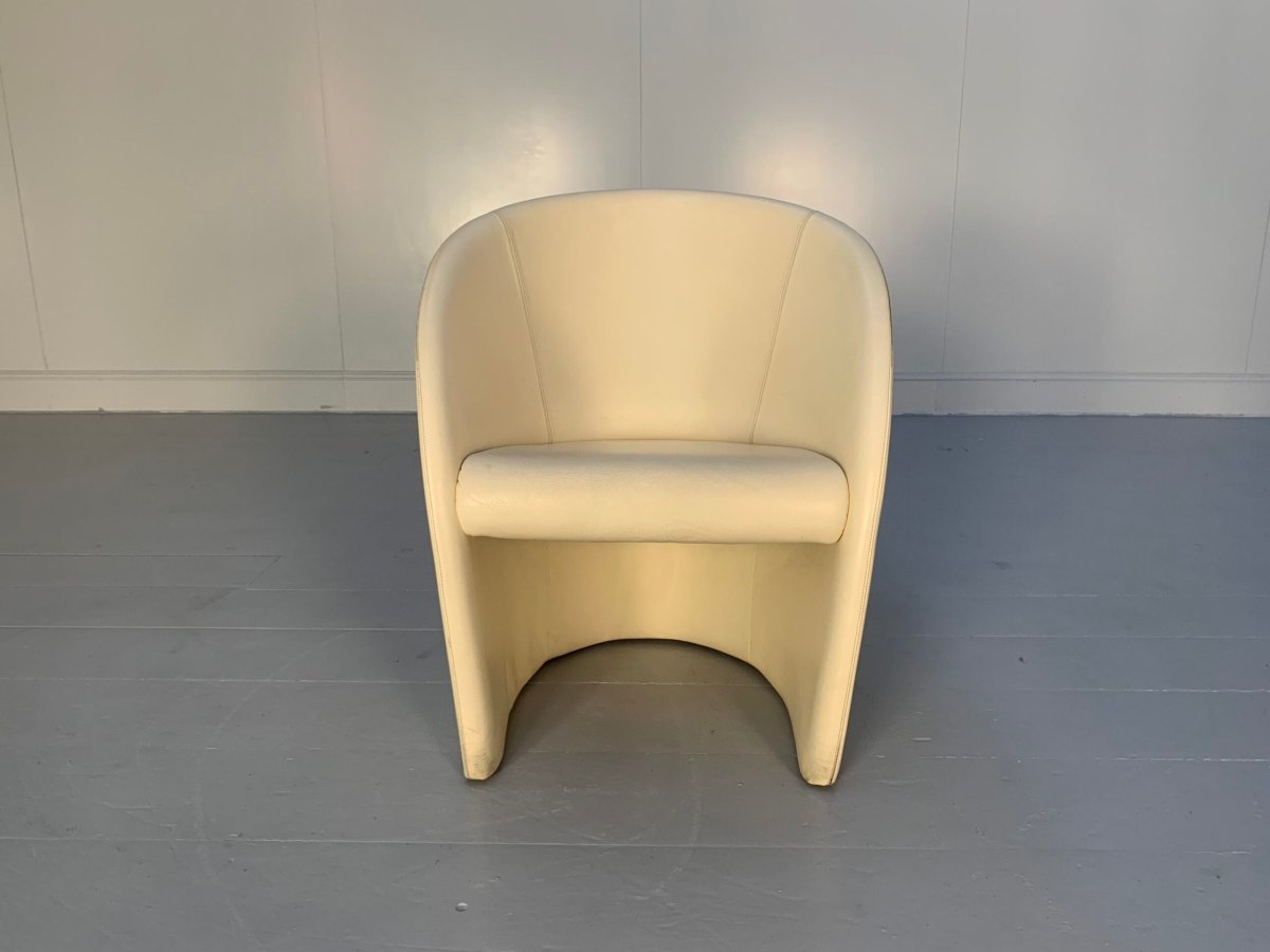 Pair of Poltrona Frau Intervista Armchairs - In Nest Ivory Leather @ REHAUS