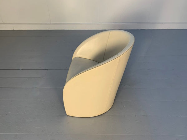 Pair of Poltrona Frau Intervista Armchairs - In Nest Ivory Leather @ REHAUS