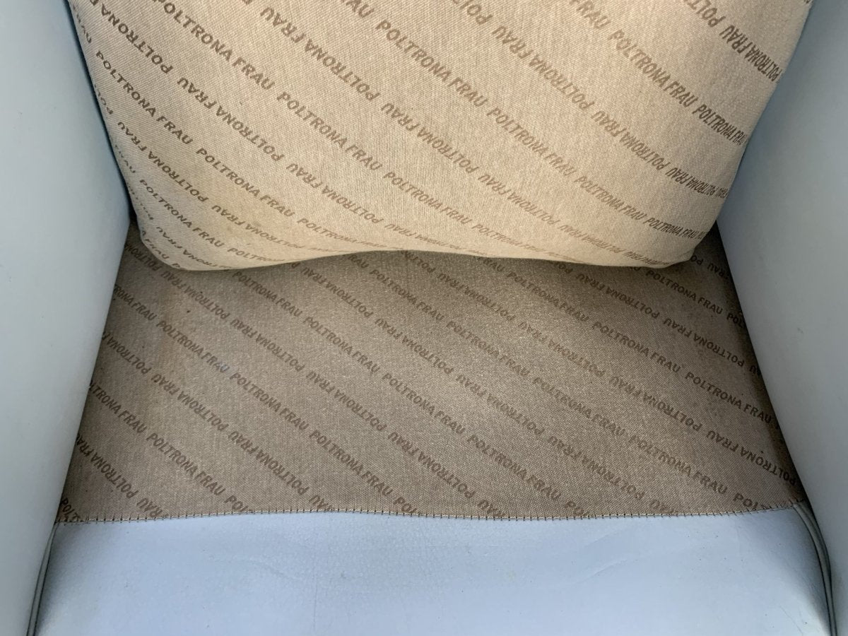 Pair of Poltrona Frau Vanity Fair Armchairs - In Pelle Frau Pale Blue Leather @ REHAUS