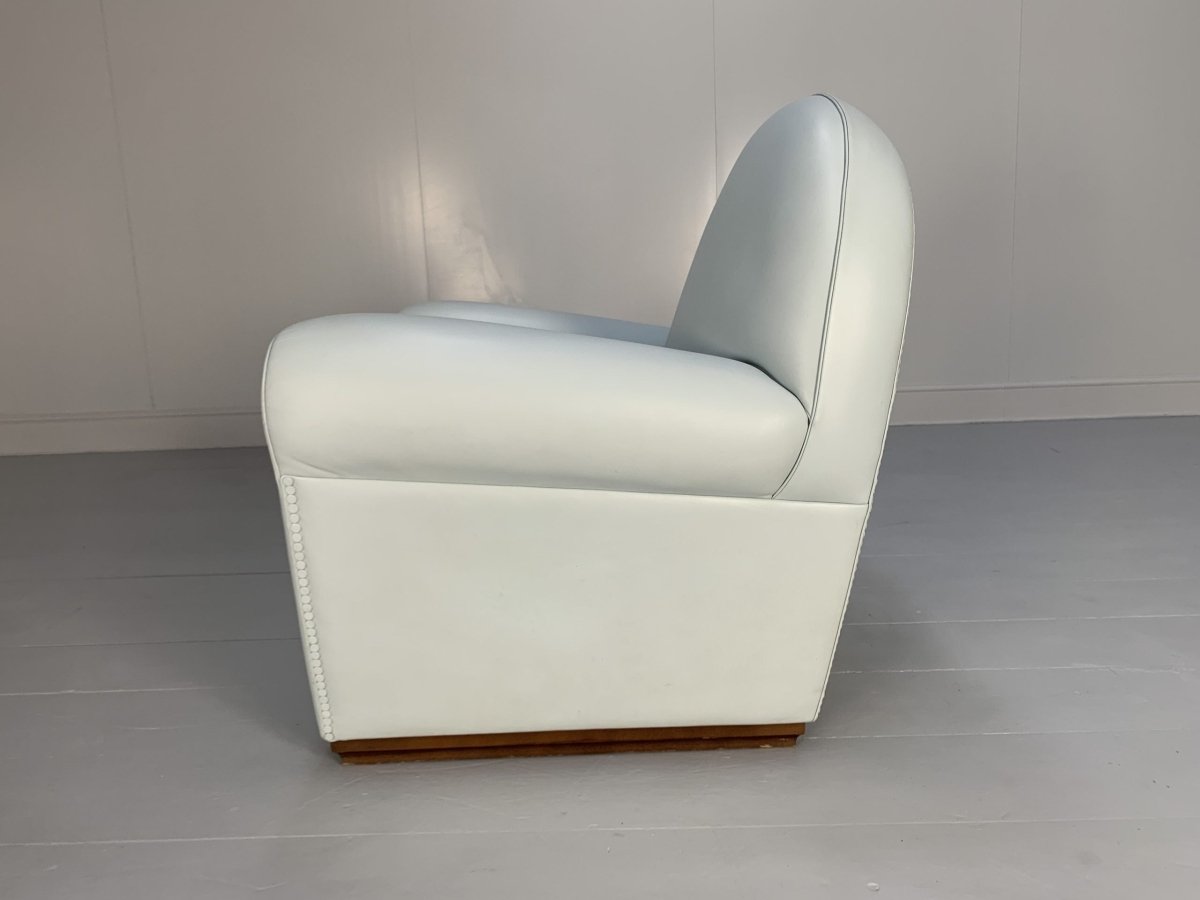 Pair of Poltrona Frau Vanity Fair Armchairs - In Pelle Frau Pale Blue Leather @ REHAUS