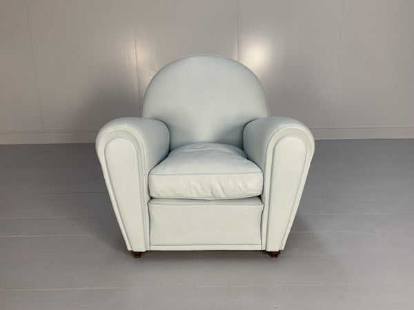 Pair of Poltrona Frau Vanity Fair Armchairs - In Pelle Frau Pale Blue Leather @ REHAUS