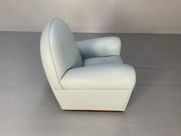 Pair of Poltrona Frau Vanity Fair Armchairs - In Pelle Frau Pale Blue Leather @ REHAUS