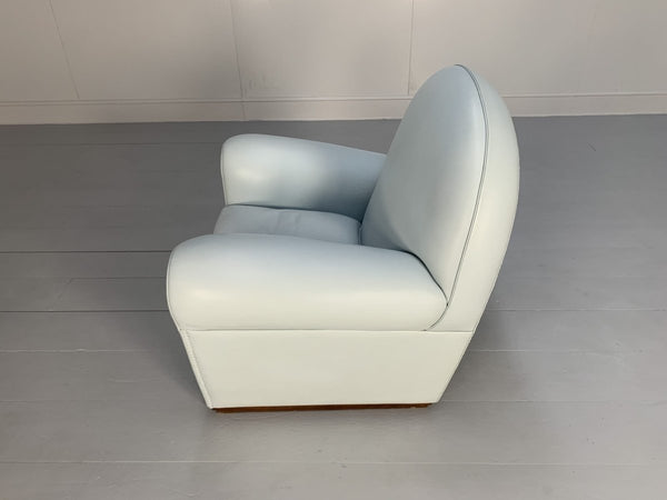 Pair of Poltrona Frau Vanity Fair Armchairs - In Pelle Frau Pale Blue Leather @ REHAUS