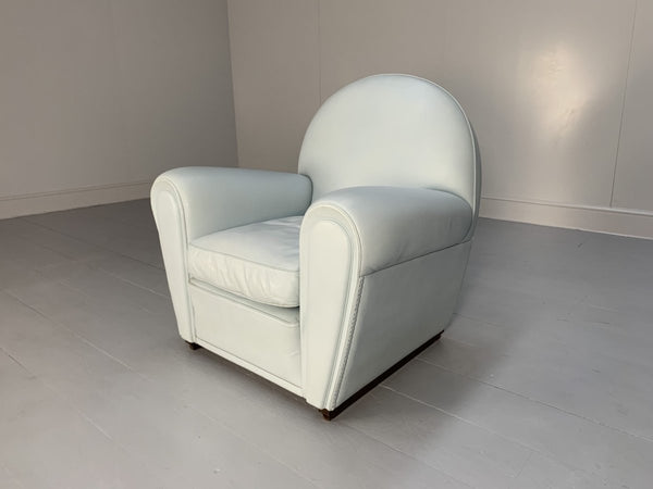 Pair of Poltrona Frau Vanity Fair Armchairs - In Pelle Frau Pale Blue Leather @ REHAUS