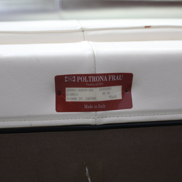 Poltrana Frau Hydra Castor Leather Sofa by Luca Scacchetti - White Cushion and Black Frame @ REHAUS