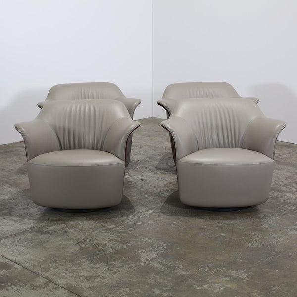 Poltrona Frau Aida Swivel Armchairs by Roberto Lazzeroni, Set of Four @ REHAUS