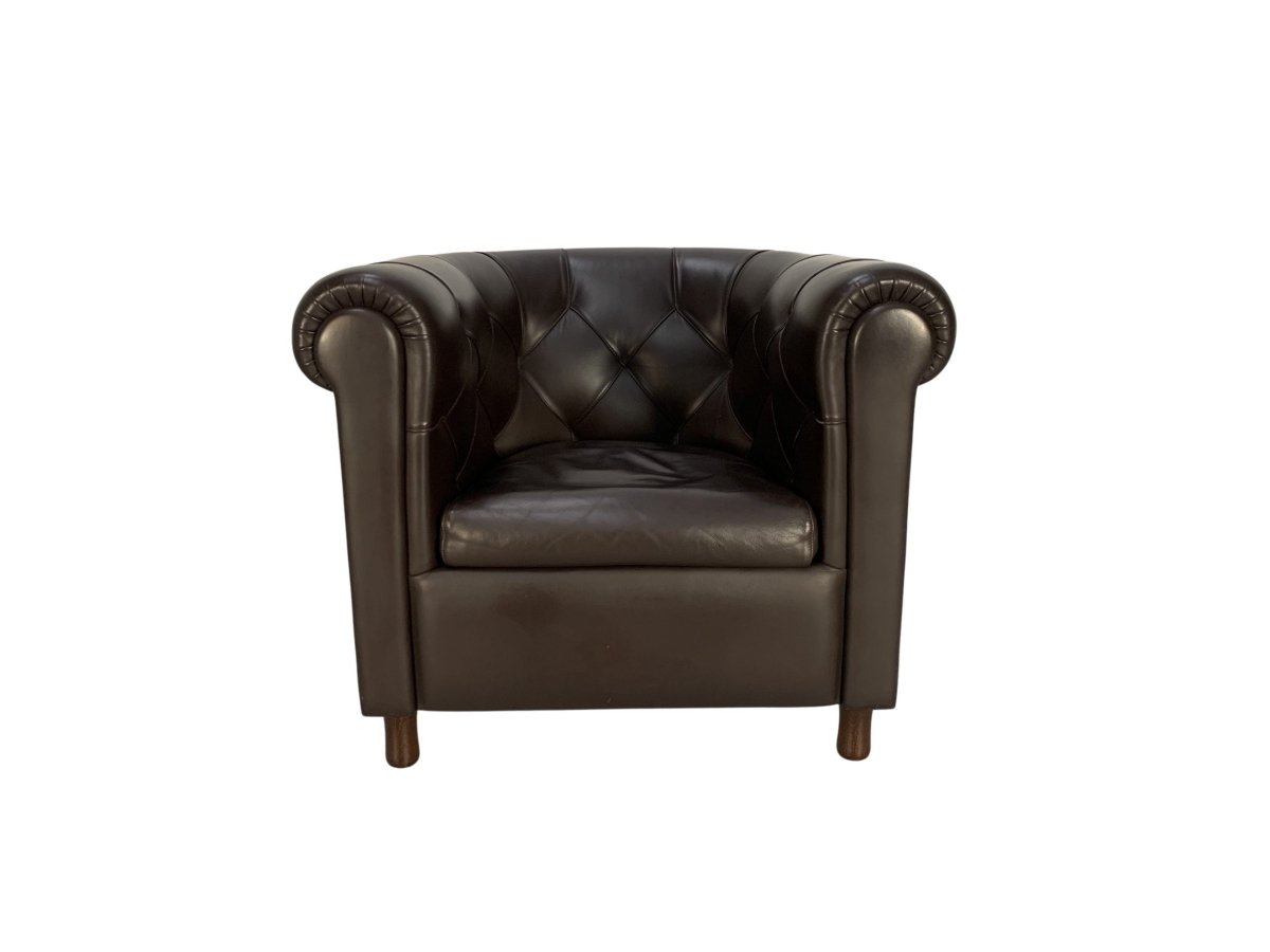 Poltrona Frau Arcadia Armchair - In Pelle Frau Dark Brown Leather @ REHAUS