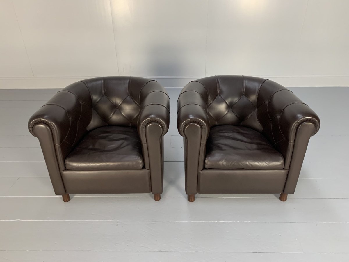 Poltrona Frau Arcadia Armchairs - In Pelle Frau Dark Brown Leather, Set of 2 @ REHAUS