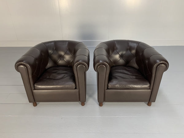 Poltrona Frau Arcadia Armchairs - In Pelle Frau Dark Brown Leather, Set of 2 @ REHAUS