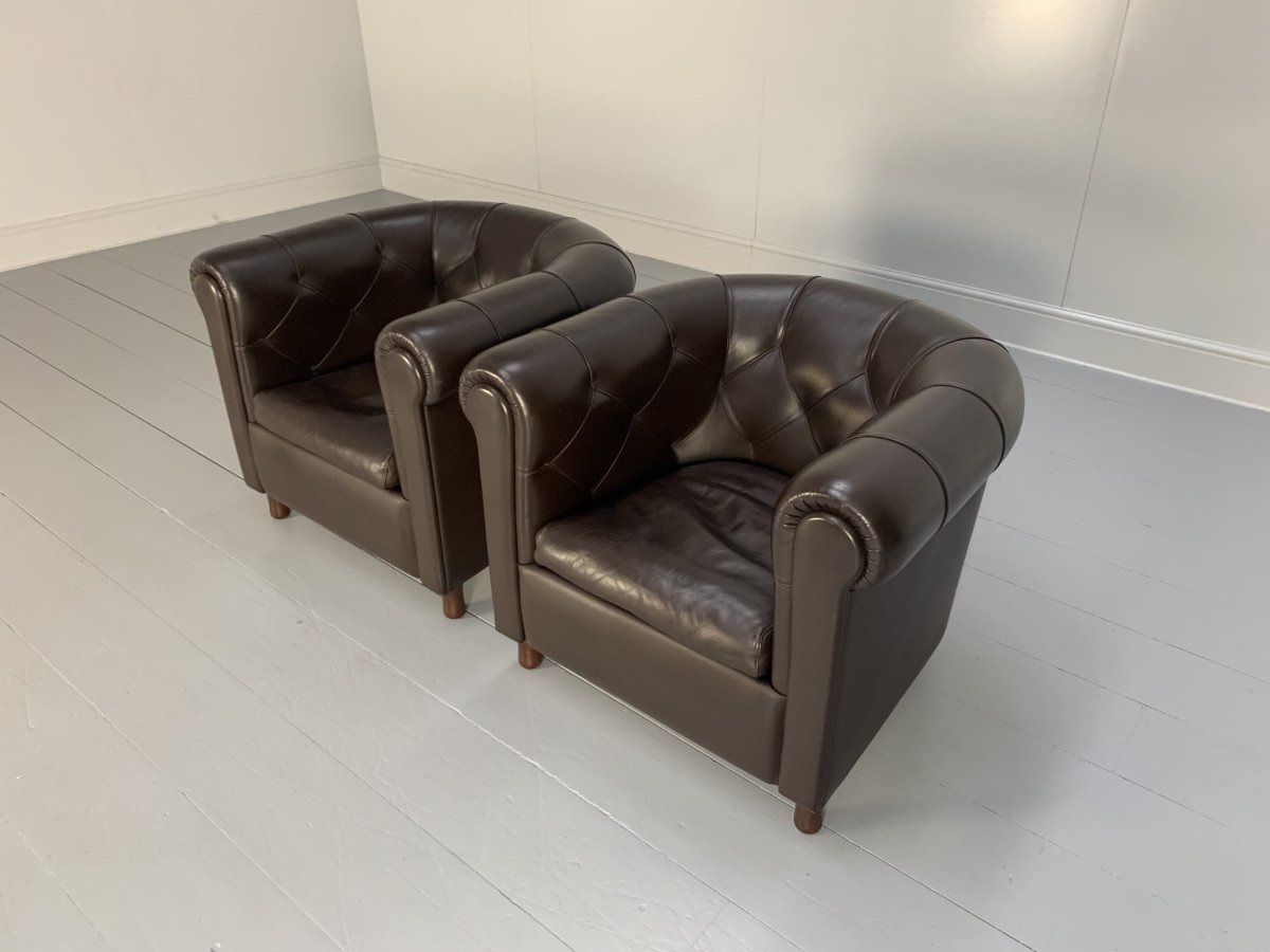 Poltrona Frau Arcadia Armchairs - In Pelle Frau Dark Brown Leather, Set of 2 @ REHAUS