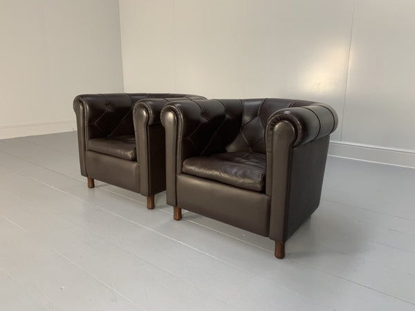Poltrona Frau Arcadia Armchairs - In Pelle Frau Dark Brown Leather, Set of 2 @ REHAUS