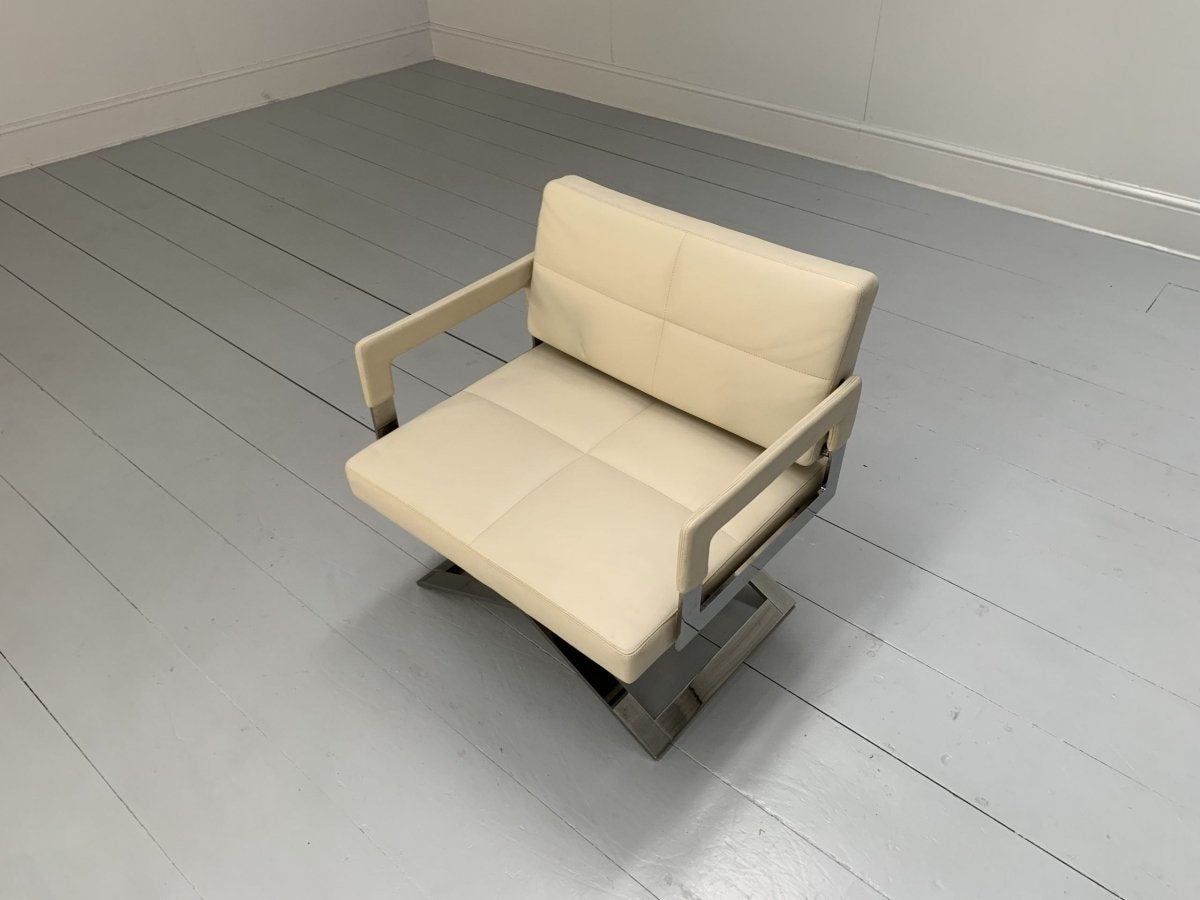 Poltrona Frau Aster X Dining Armchairs - In Ivory Pelle Frau Leather, Set of Eight @ REHAUS