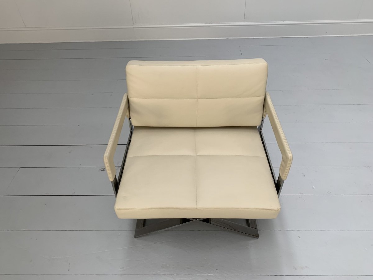 Poltrona Frau Aster X Dining Armchairs - In Ivory Pelle Frau Leather, Set of Eight @ REHAUS