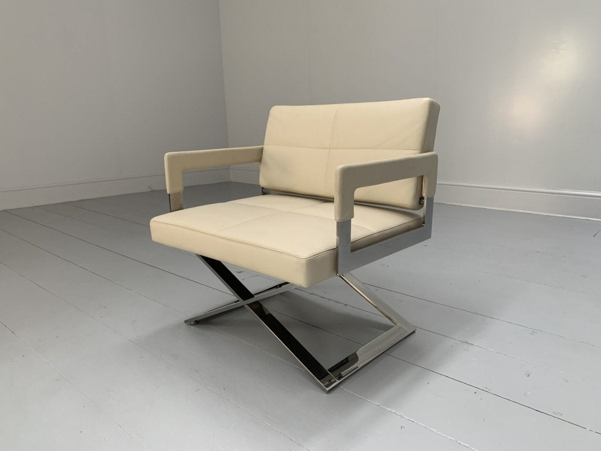 Poltrona Frau Aster X Dining Armchairs - In Ivory Pelle Frau Leather, Set of Eight @ REHAUS