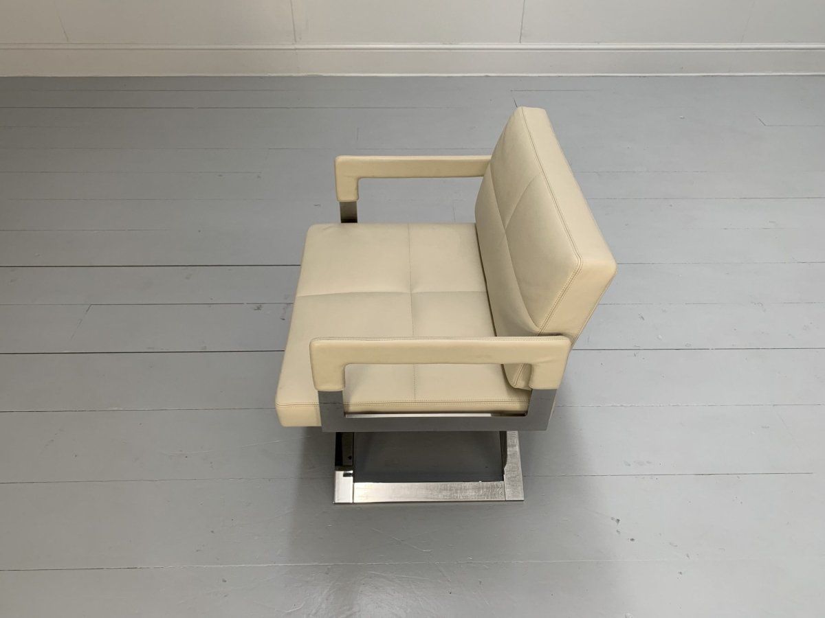 Poltrona Frau Aster X Dining Armchairs - In Ivory Pelle Frau Leather, Set of Eight @ REHAUS