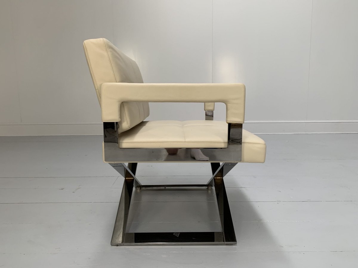 Poltrona Frau Aster X Dining Armchairs - In Ivory Pelle Frau Leather, Set of Eight @ REHAUS