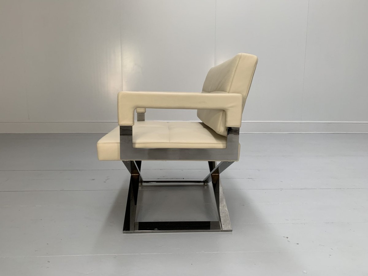 Poltrona Frau Aster X Dining Armchairs - In Ivory Pelle Frau Leather, Set of Eight @ REHAUS