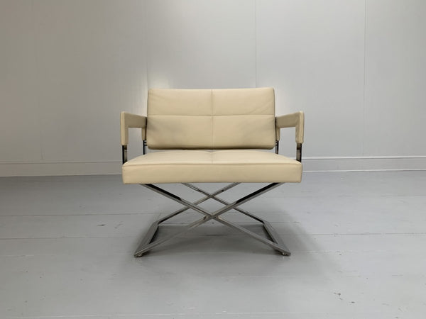 Poltrona Frau Aster X Dining Armchairs - In Ivory Pelle Frau Leather, Set of Eight @ REHAUS