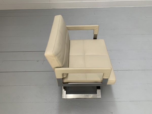 Poltrona Frau Aster X Dining Armchairs - In Ivory Pelle Frau Leather, Set of Eight @ REHAUS