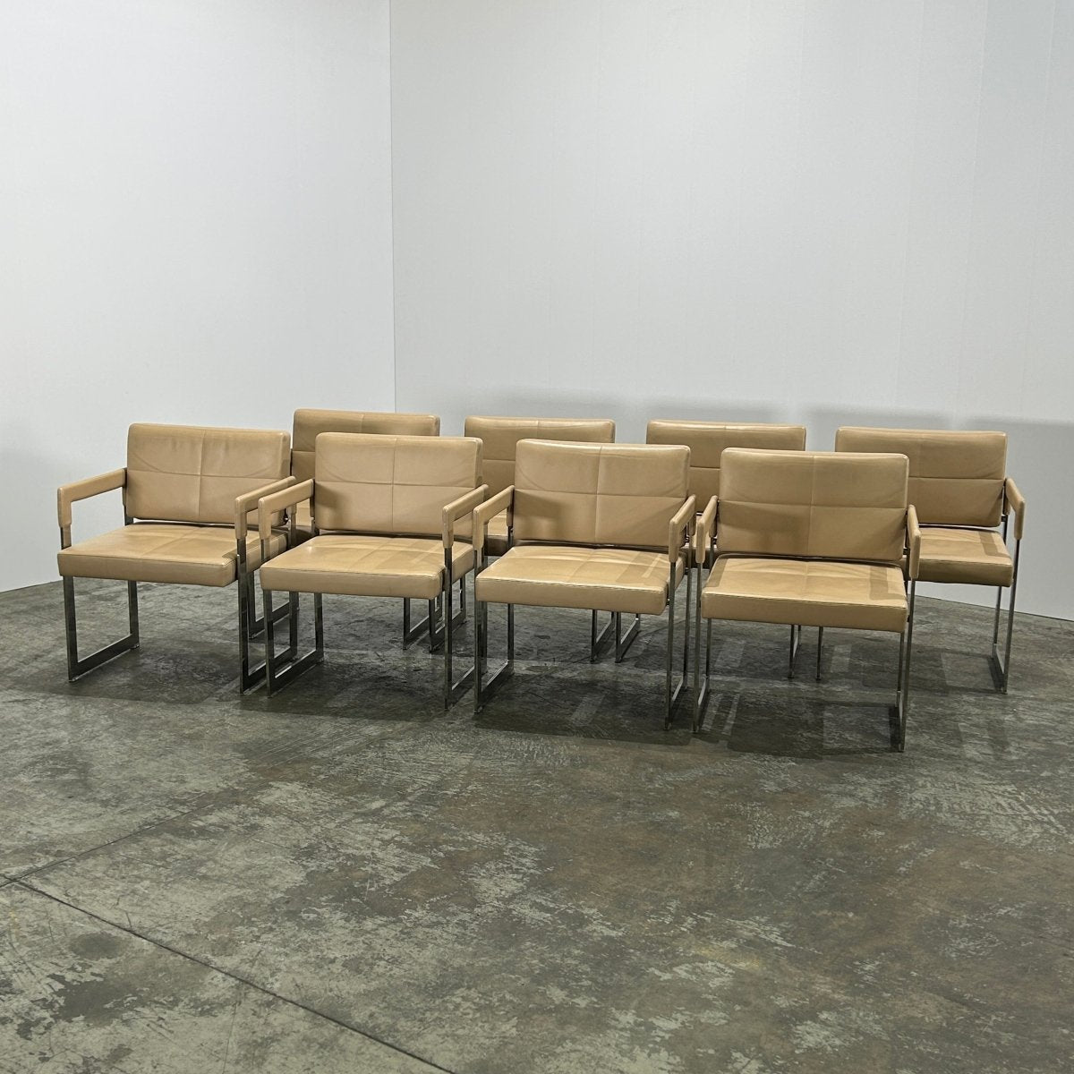 Poltrona Frau Aster X Leather Armchairs by Jean - Marie Massaud, Set of Eight @ REHAUS