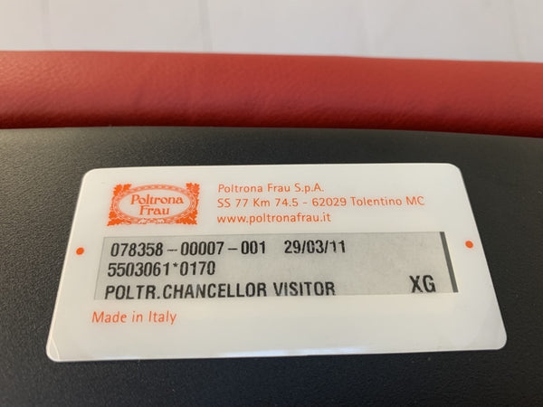 Poltrona Frau Chancellor Swivel Armchair - In Red Pelle Frau SC Leather @ REHAUS