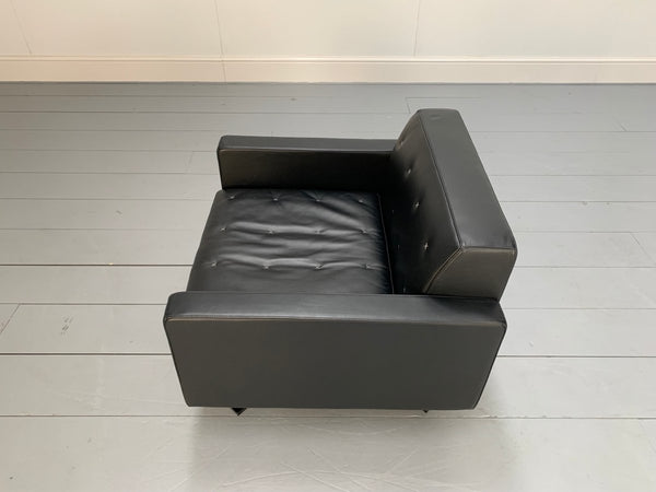 Poltrona Frau Kennedee Armchair in Black Pelle Frau SC Leather @ REHAUS