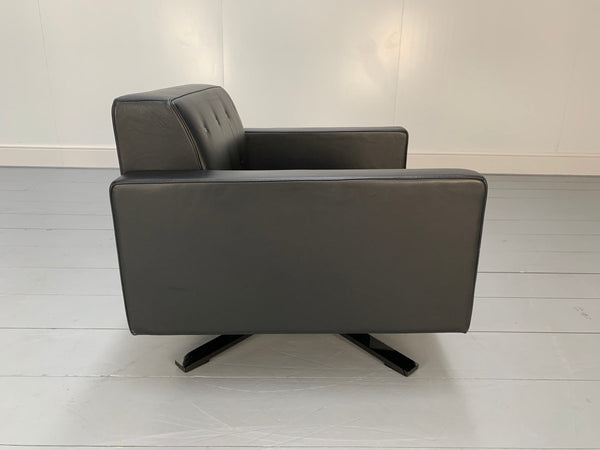 Poltrona Frau Kennedee Armchair in Black Pelle Frau SC Leather @ REHAUS