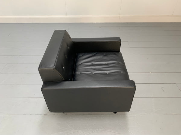 Poltrona Frau Kennedee Armchair in Black Pelle Frau SC Leather @ REHAUS