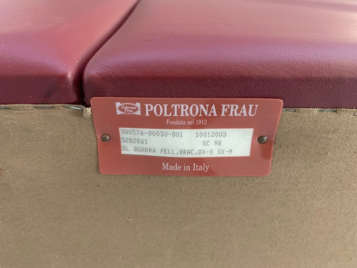 Poltrona Frau Quadra 4 - Seat Sofa & Ottoman Suite - In Oxblood Red Pelle Frau SC Leather @ REHAUS