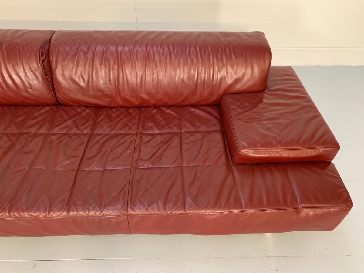 Poltrona Frau Quadra 4 - Seat Sofa & Ottoman Suite - In Oxblood Red Pelle Frau SC Leather @ REHAUS