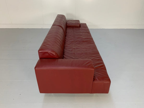 Poltrona Frau Quadra 4 - Seat Sofa & Ottoman Suite - In Oxblood Red Pelle Frau SC Leather @ REHAUS