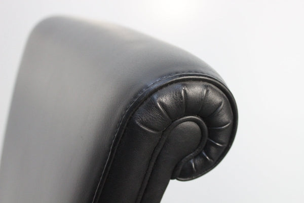 Poltrona Frau Vittoria Dining Chair in Black Pelle Frau Leather @ REHAUS
