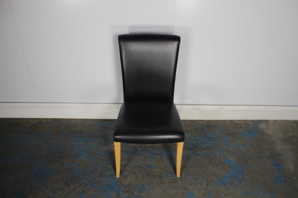 Poltrona Frau Vittoria Dining Chair in Black Pelle Frau Leather @ REHAUS