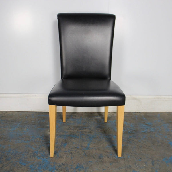 Poltrona Frau Vittoria Dining Chair in Black Pelle Frau Leather @ REHAUS