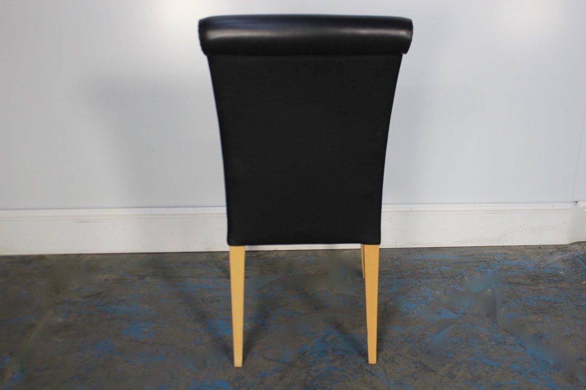 Poltrona Frau Vittoria Dining Chair in Black Pelle Frau Leather @ REHAUS