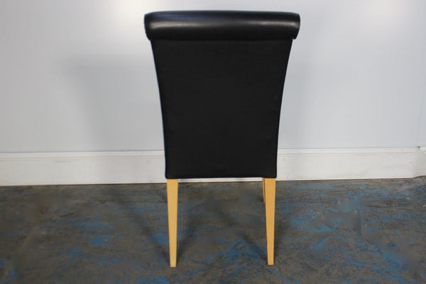 Poltrona Frau Vittoria Dining Chair in Black Pelle Frau Leather @ REHAUS
