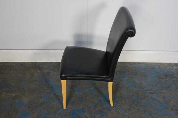 Poltrona Frau Vittoria Dining Chair in Black Pelle Frau Leather @ REHAUS