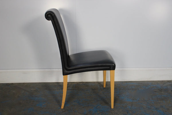 Poltrona Frau Vittoria Dining Chairs in Black Pelle Frau Leather, Set of 12 @ REHAUS