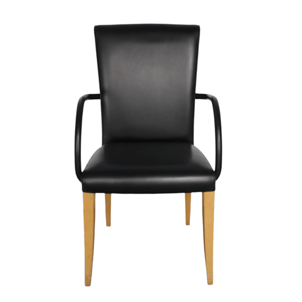 Poltrona Frau Vittoria Dining Chairs in Black Pelle Frau Leather,  Set of 12