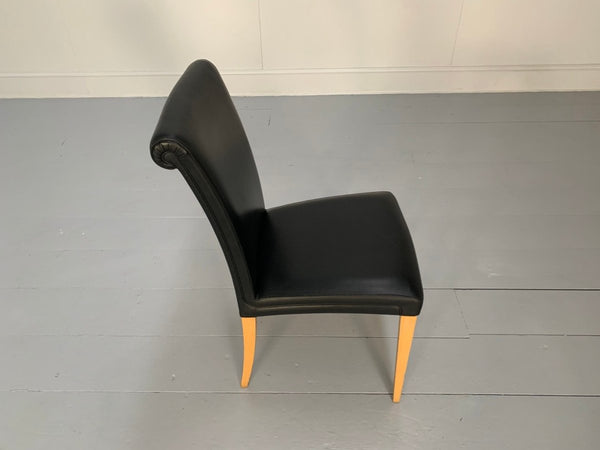 Poltrona Frau Vittoria Dining Chairs - In Black Pelle Frau Leather, Set of Four @ REHAUS