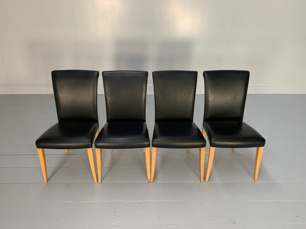 Poltrona Frau Vittoria Dining Chairs - In Black Pelle Frau Leather, Set of Four @ REHAUS