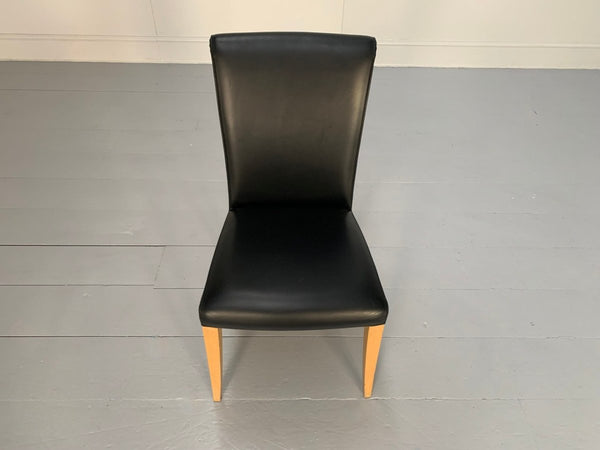 Poltrona Frau Vittoria Dining Chairs - In Black Pelle Frau Leather, Set of Four @ REHAUS