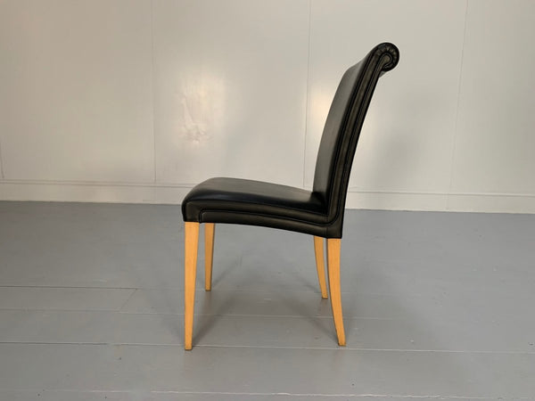 Poltrona Frau Vittoria Dining Chairs - In Black Pelle Frau Leather, Set of Four @ REHAUS