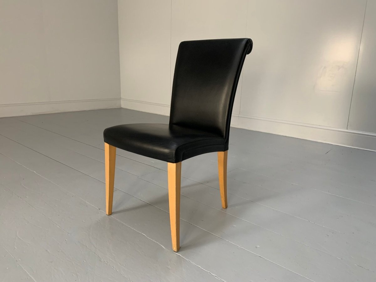 Poltrona Frau Vittoria Dining Chairs - In Black Pelle Frau Leather, Set of Four @ REHAUS