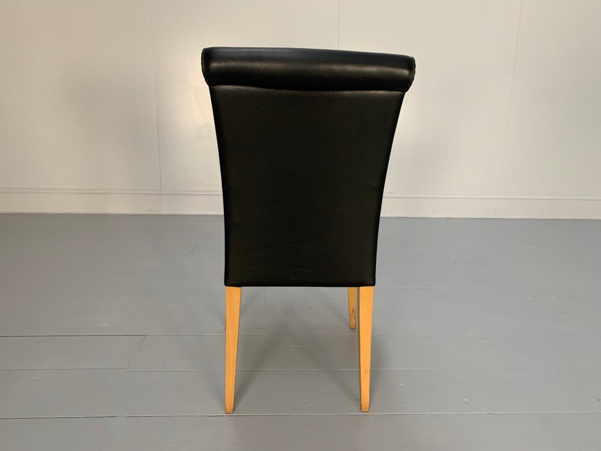 Poltrona Frau Vittoria Dining Chairs - In Black Pelle Frau Leather, Set of Four @ REHAUS