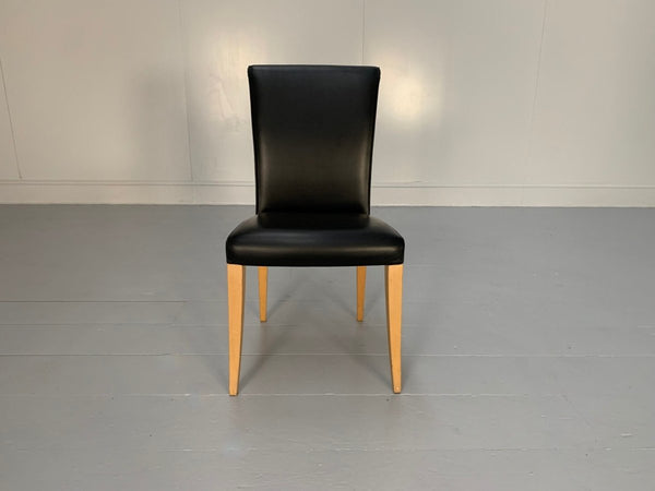 Poltrona Frau Vittoria Dining Chairs - In Black Pelle Frau Leather, Set of Four @ REHAUS